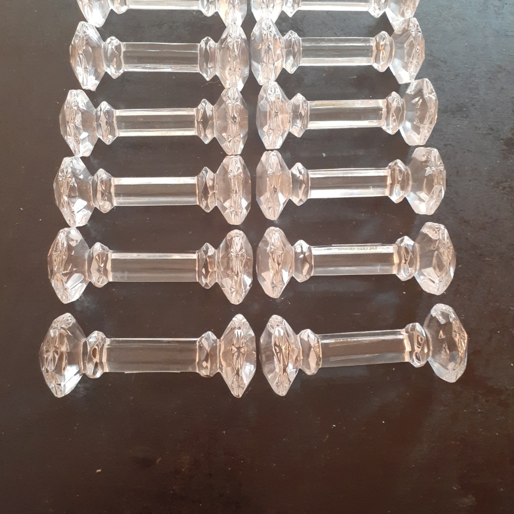 EXQUISITE Bombay 4" Crystsl Barbell Kniferes Made in Poland. Set of 12.